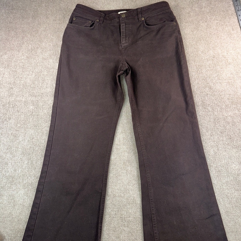 Jones New York Sport Brown Stretch Straight Leg Pants Womens 6 Chocolate